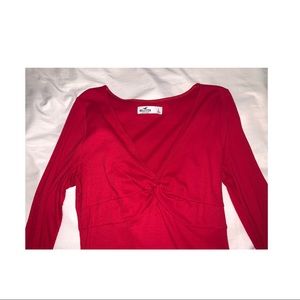 Hollister red long sleeve shirt